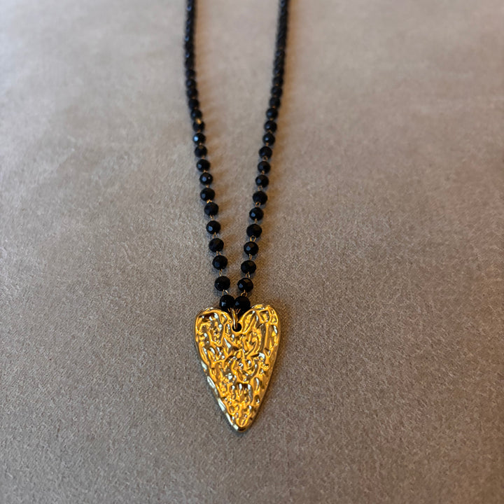 Collana Cuore/Fiocco e Cristalli