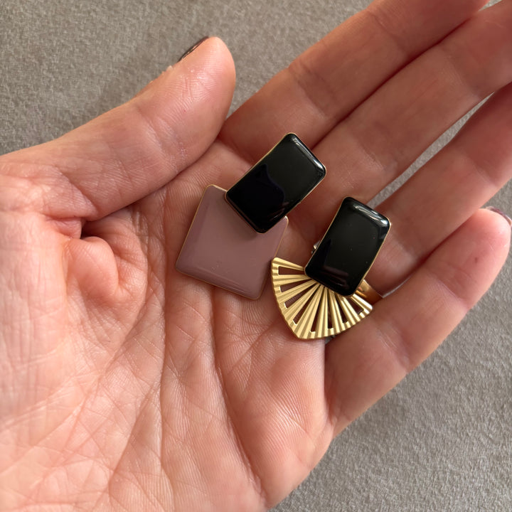 Antique Pink and White Rosemary Earrings