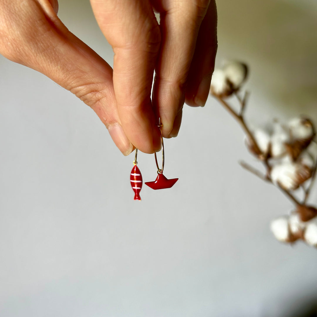 Boucles d'oreilles créoles mer