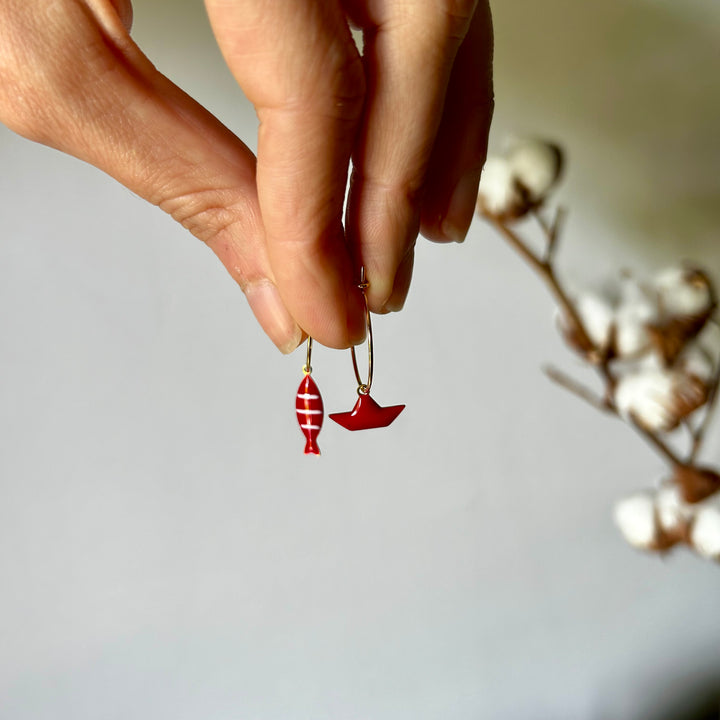 Boucles d'oreilles créoles mer