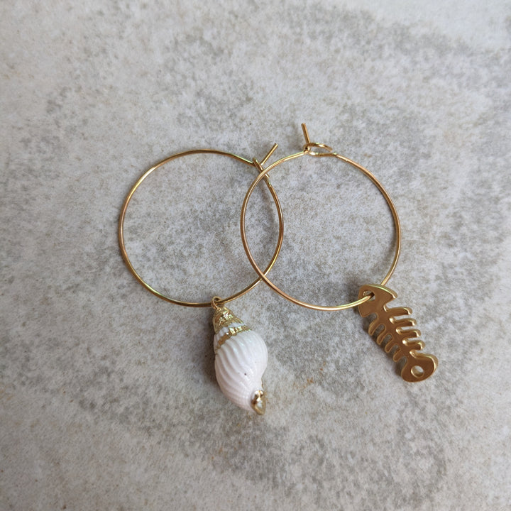 Sea hoop earrings