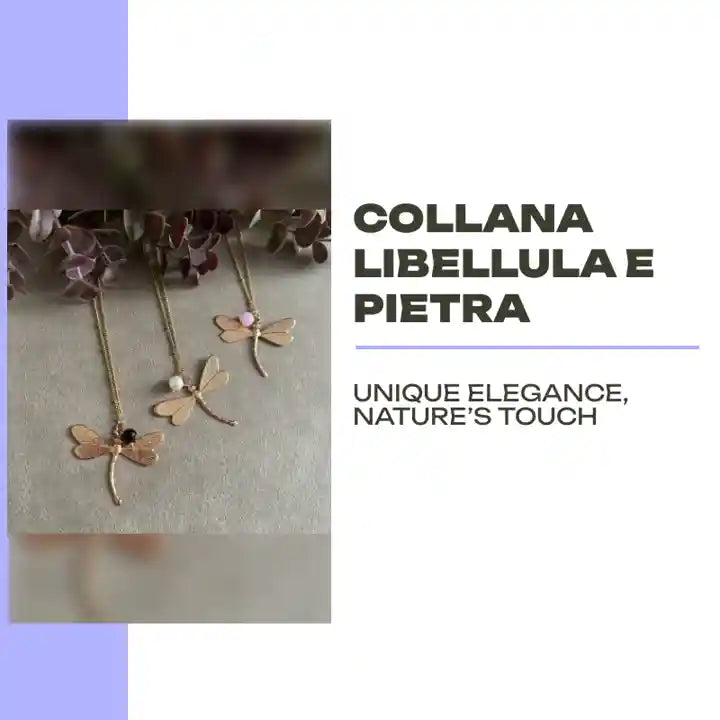Collana Libellula e pietra by@Outfy